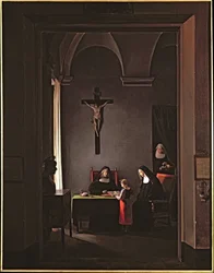 Lektion im Lesen in einem Kloster, 1810